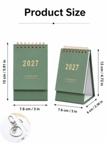 2027 Desk Calendar, Monthly Desktop Planner With Base, Easy Page Flipping, Compact Calendar, Suitable For Scheduling, Note Taking And Important Dates, Cute Office Desk Accessory, Study Stationery, School Supplies, Aesthetic New Year Gift - Multicolor - View 11