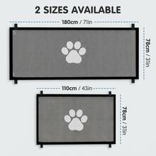Foldable Breathable Pet Mesh Fence And Stair Gate, Pet Activity Enclosure, No-Drill Pet Isolation Fence, Foldable Stair Gate, Portable Door Frame Mesh With Adhesive Hooks - Black - View 3