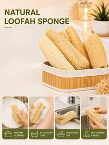 1/2/3/5pcs Natural Organic Loofah Sponge, Powerful Exfoliating Body And Back Scrubbing Ball, Suitable For Men And Women, SPA Beauty Daily Bath Care - Multiple Styles and Colors - View 7