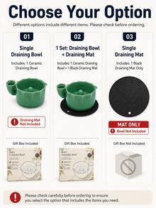 1/2pcs The Berry Swirl Ceramic Fruit Washing Bowl, Vortex Water Flow Side Inlet Design, Multi-Functional Strawberry, Blueberry And Small Fruit Colander, Quick Drainage Kitchen Strainer, Durable Ceramic Berry Washing Bowl, Suitable For Daily Home Food Preparation - Celadon Drain Bowl - View 12
