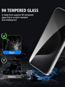 5Pcs Privacy Tempered Glass Screen Protector, Anti‑Spy Full Coverage Anti‑Peep Screen Film, Anti‑Scratch Shatter‑Proof Privacy Protection Phone Screen Protector Compatible With IPhone 18 Pro Max 17 And More Models - Black - View 8