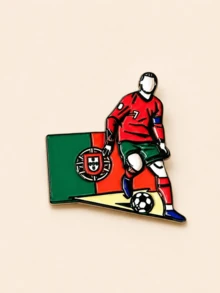 FIFA 8/4/1pc Cristiano Ronaldo Football Enamel Pin Set, World Cup Trophy Brooch Metal Badges For Backpack, Jacket, Lapel, Clothing, Soccer Fan Gift - Multicolor - View 13