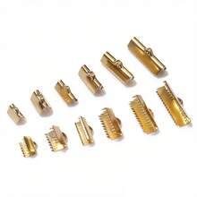 20pcs Stainless Steel Crimp End Bead Buckle Tip Clasp Cord Flat Cover Clasps Diy Necklace Bracelet Connectors For Jewelry Making - Steel - View 9