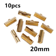 10Pcs 8-25mm Stainless Steel Crimp End Beads Buckle Tips Clasp Cord Flat Cover Clasps Connectors For DIY Jewelry Making - Ribbon Ends - View 16