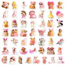 somoving 50 Cat Shaped Stickers - Waterproof Cartoon Stickers, Creative Clothing Cat Pattern Design, Suitable For Decorating Hand Books, Diaries, Notebooks, Stationery, Cute Aesthetic DIY Sticker Bag - Multicolor - View 8