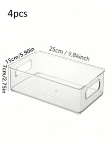 Transparent Plastic Storage Bin, Stackable Clear Organizer Box, Multi-Function Drawer Storage Box, Suitable For Cosmetics, Skincare, Stationery, Snacks, Kitchen Utensils, Bathroom Toiletries, Suitable For Vanity, Desk, Bathroom, Kitchen, Storage Room, Back To School Supplies - Transparent - View 19