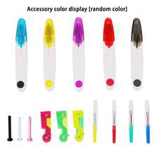 Juego de máquina de coser portátil de mano, adecuado para coser ropa, máquina de coser de mano, herramienta de costura multifuncional, perfecto para viajes y reparación de telas DIY en el hogar, fácil de usar para principiantes, accesorios de color aleatorio - Blanco - Ver 11