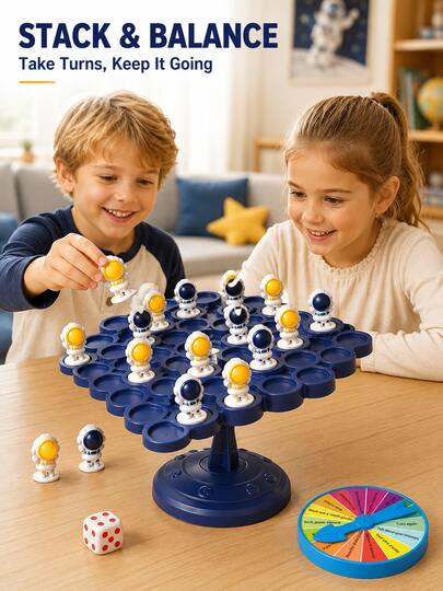 Board Game, Balance Game, Tree Desktop Puzzle Game, Montessori Toy, Birthday Balance Board Game, Christmas Bulk Astronaut Board Game, Children's Board Game, Sensory, Toy, Sensory Toy, Autism Sensory Toy, Fidget Toy For Kids, Children's Game, Party Game, Baby Toy, Travel Toy 4,6,8,12 (Astronaut)