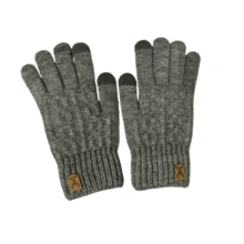 1 Pair Alpaca Wool Knitted Warm Gloves, Autumn/Winter Cold-Proof Touchscreen Gloves, Suitable For Winter Outdoor Sports Solid Color Labeled Warm Gloves - Multicolor - View 8