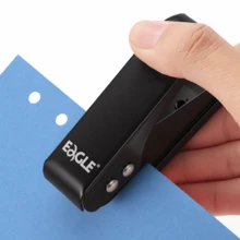 Eagle Single Hole Puncher, Labor Savings, Heavy Duty Metal Punch, 12 Sheet Capacity, For ID Cards, Chipboard, Art Project, Crafts Easy Punching, Black - Single Hole Puncher - View 10