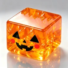 1pc Halloween Glitter Ghost Cube Squishy, Creative Stress Relief Toy, Popular Squeeze Healing Gadget - Multicolor - View 5
