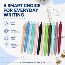 12 Pack Retractable Ballpoint Pens, Assorted Random Color Click Pens With Smooth Writing, Lightweight Everyday Writing Pens For Students, School, Office, Home, Note Taking, Journaling & Daily Use - Multicolor - View 8