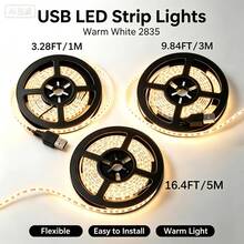 1 buah Lampu Strip LED Fleksibel Putih Hangat Bertenaga USB, Dapat Dirakit Sendiri, Dapat Digunakan Sebagai Lampu Latar TV/Komputer, Lampu Dekoratif LED Fleksibel, Cocok Untuk Kabinet, Kamar Tidur, Pencahayaan Dapur, Dekorasi Rumah Modern, Ruang Tamu - cahaya hangat - View 8