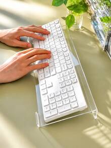 Stand Keyboard Akrilik dengan Sandaran Pergelangan Tangan Miring 15°, Rak Ekstensi Meja Keyboard Minimalis Transparan, Stand Peninggi Meja yang Stabil, Cocok untuk Pengetik, Karyawan, Pekerjaan Mengetik di Kantor Rumah, Stand dengan Tinggi yang Dapat Diatur, Kembali ke Sekolah - MultiWarna - View 11
