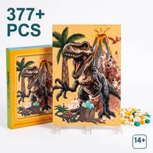 1pc Unisex Building Block Puzzle Gift, Small Particle Puzzle, Dinosaur World Cognition, Develop Hands-On Ability, Parent-Child Interaction Fun, Textured Particles, ABS Material, Rich Colors, Many Styles, Fun Assembly, Rich Details, Creative Display - Multicolor - View 16