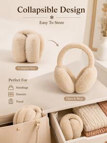 Winter Warm Ear Muffs For Women, Foldable Ear Protection, Suitable For Daily Wear, Compatible With Glasses And Headphones, Ideal For Cold Weather, Fashionable High-Quality Women's Accessory, Fleece Lining Winter Ear Muffs - Multicolor - View 3