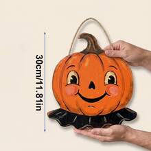 2D Flat Halloween Door Sign, Vintage Halloween Outdoor Decor, Gothic Home Decor, Cute Ghost, Pumpkin, Black Cat, Skull, Owl - Multicolor - View 3