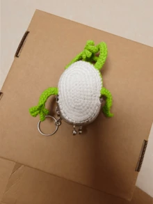 Crochet Frog Coin Purse With Keychain, Handmade Plush Frog Wallet, Travel Storage Bag, "Big Mouth Frog" Drawstring Coin Pouch/Travel Storage Bag - Multicolor - View 8