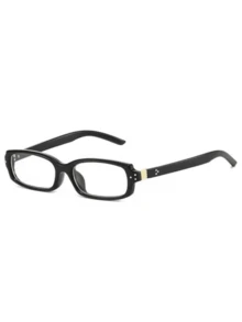 1PC Women's New Lightweight Personalized Small Frame Portable Casual Versatile Plain Lens Glasses For Face Shaping, Daily Reading, Internet Browsing, Office Work And Eye Protection - Clear - View 9