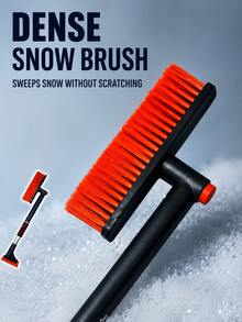 1pc 2-In-1 Detachable Telescopic Car Snow Brush With Ice Scraper And Stainless Steel Handle, 60-80cm Adjustable Windshield Frost Scraper, 360° Rotating Snow Removal Tool, Suitable For Cars, SUVs And Trucks, Winter Car Cleaning Accessory - A - View 11