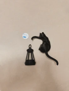 Cat Shelf Hook With Vintage Lantern, Bookshelf Decor, Cat With Lantern Shelf Decor, Whimsical Cat Shelf Accent For Bookcases &Reading Nooks A Vintage-Style Library Lantern Adds Character Decorative Bookshelf Light For Keys Desk Edge Bookshelf. - Regular Model - View 8