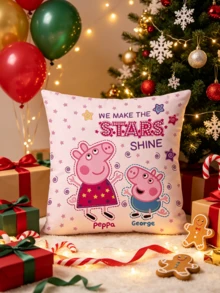 Peppa Pig Square Pillow Cases Set, Multiple Pattern Cartoon Prints, Smooth Polyester Fabric, Invisible Zipper Closure, Anti-Fade Printing, Perfect For Sofa Decor, Birthday Party Scene, Bedroom Accent & Home Decoration Supplies - Multiple Styles - View 6