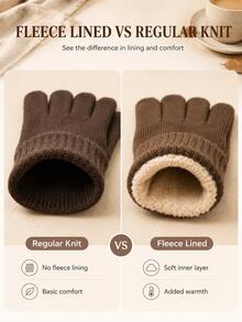 Knitted Cycling Gloves, Comfortable Skin-Friendly Warm Windproof, Reduces Sleeve Air Infiltration, Flexible And Comfortable, Unisex, Suitable For Autumn/Winter Cycling, Commuting And Daily Outdoor Wear - Multicolor - View 2