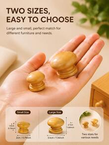20pcs Round Solid Wood Cabinet Handles With Screws, Wooden Drawer Pulls, Suitable For Vanity, Wardrobe, Cabinet, Storage Box, Shoe Rack And Furniture - Ball - View 7