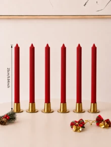 Assorted Styles Scented Christmas Candle Centerpiece Set, Made Of Soy Wax And Paraffin, Red Slender Gear Candles, Exquisite Design, Suitable For Home Decor, Christmas Gift, Women's Gift, Winter Gift, Best Friend Gift - Claret - View 14