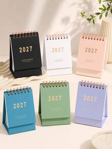 2027 Desk Calendar, Monthly Desktop Planner With Base, Easy Page Flipping, Compact Calendar, Suitable For Scheduling, Note Taking And Important Dates, Cute Office Desk Accessory, Study Stationery, School Supplies, Aesthetic New Year Gift - Multicolor - View 3