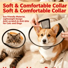 Pet Elizabeth Collar For Cats And Dogs, Adjustable Anti-Licking And Biting Neck Collar, Post-Surgery Protective Cone For Cats And Dogs - Multicolor - View 6