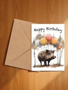 1pc Forest Ranger & Hunter Birthday Card (With Envelope) - "Happy Birthday" Birthday Greeting Card, Birthday Gift, Forest Ranger, Forest Hunting, Nature School Supplies, Back To School - Sets - View 12