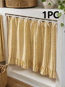Country Style Oven Curtain With Ruched Edges And Tie Design, Farmhouse Oven Cover, Suitable For Protecting And Decorating Ovens, Dishwashers And Washing Machines, Home Kitchen Style Cabinet Cover - Multicolor - View 17
