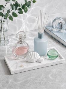 1pc Marble Pattern Rectangular Decorative Tray, Multi-Functional Desktop Vanity Storage Organizer, Fashionable Countertop Storage Tray, Suitable For Perfume, Jewelry, Cosmetics, Bathroom Vanity Decor, Wedding Bridesmaid Gift, Room Decor, Jewelry Storage, Home Decor - Multicolor - View 2