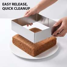 3pcs Stainless Steel Cheesecake Rings Mousse Cake Molds, Heat-Resistant 3-Layer Cake Baking Tools, Suitable For Birthday Cakes, Valentine's Day, Anniversary And Home Baking Bread And Cakes - View 5