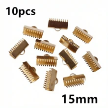 10Pcs 8-25mm Stainless Steel Crimp End Beads Buckle Tips Clasp Cord Flat Cover Clasps Connectors For DIY Jewelry Making - Ribbon Ends - View 12