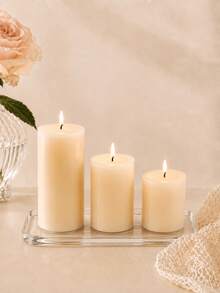 Multi-Size Ivory White Cylinder And Ball Decorative Candles, Suitable For Weddings, Dining Tables, Home Decor, Parties And Holiday Table Settings - Ivory White - View 5