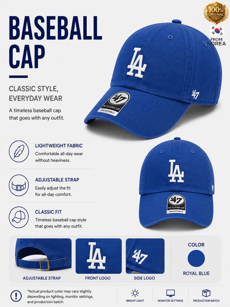 Baseball Caps - Königsblau - Übersicht 1