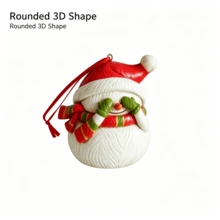 1pc Cute Resin Snowman Christmas Ornament, 3‑Pcs Set Funny Snowman Hanging Pendant, Xmas Tree Home Holiday Decor - Snowman - View 5