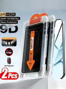 2Pcs Privacy Anti‑Spy Tempered Glass Screen Protector,One‑Pull Quick‑Apply Dust‑Free Installation Kit,Full Coverage Anti‑Fingerprint Anti‑Peep Shatterproof Screen Guard Compatible With IPhone 18 Pro Max 17 And More Models - Black - View 10