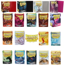 100入 龍盾磨砂卡套保護套 適用於MTG/PTCG/集換式卡牌，磨砂卡套/桌遊卡套 66*91mm，卡牌收藏玩家最佳禮物，透明內層卡套 - 彩色 - 查看 3