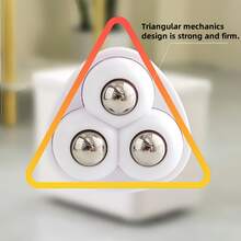 6pcs/Set 360° Smooth Rotating Multi-Function Adhesive Universal Caster Wheels, No-Drill Triangular Ball Bearing Wheels, Suitable For Storage Boxes, Furniture, Trash Cans, Table Legs - Pulley - View 4
