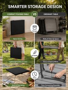 Portable Folding Table - Lightweight Foldable Camping And Outdoor Picnic Table, Suitable For Bed, Sofa Or Floor Use. Can Be Used As Laptop Stand, Reading Rack Or Mini Folding Coffee Table - Essential Companion For Back To School Season. - A - View 8