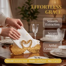1pc Gold-Plated Stainless Steel Napkin Holder, Swan Shaped Desktop Napkin Storage Rack, Decorative Table Centerpiece, Suitable For Dining Table, Wedding Party - 1PC - View 2