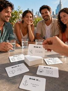 1 Set (50 Cards) Drink If Adult Party Card Game, Fun Drinking Game Cards For Friends, Couples And Groups, Portable Icebreaker Conversation Game, Suitable For Birthday, Family Party, Game Night, Bachelor Party, Travel Entertainment Gift - Multi-color - View 5