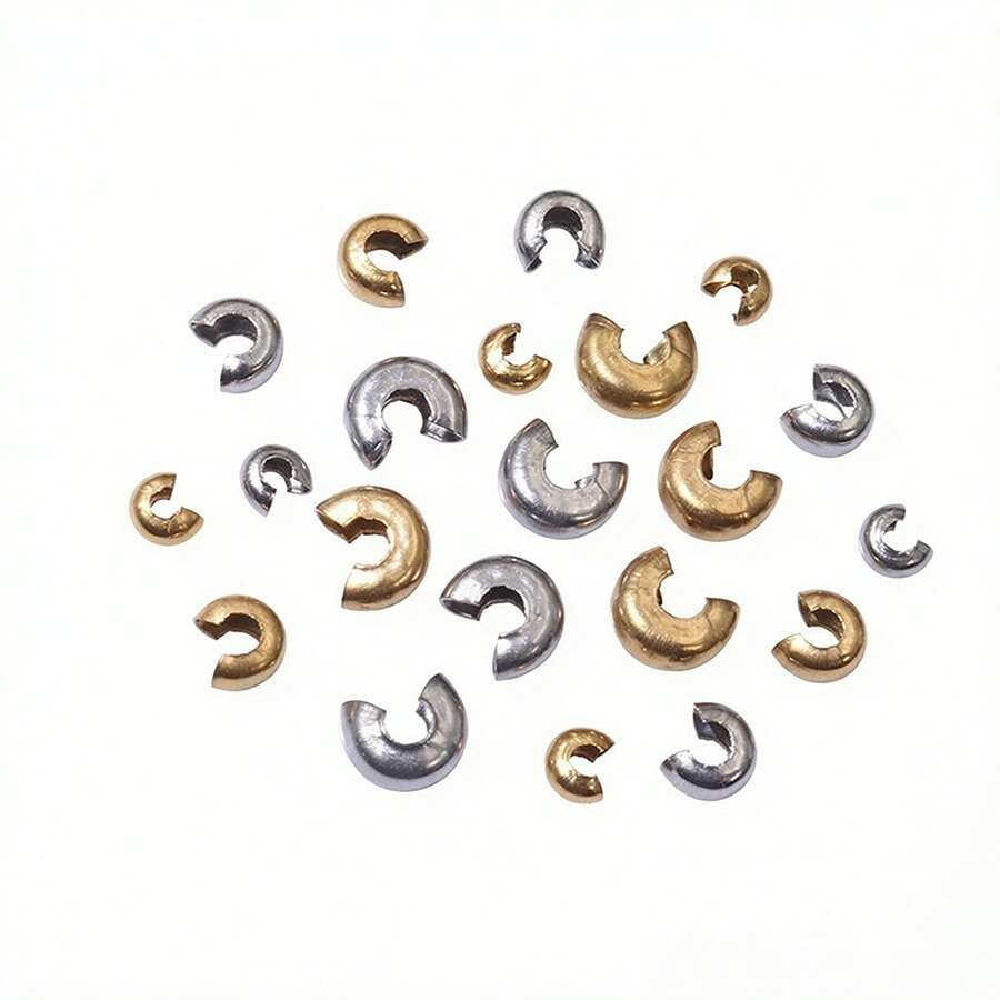 10pcs Stainless Steel Round Covers Crimp End Beads 3 4 5mm Stopper Spacer Beads For DIY Jewelry Making Findings Supplies - Crimp Beads - View 1