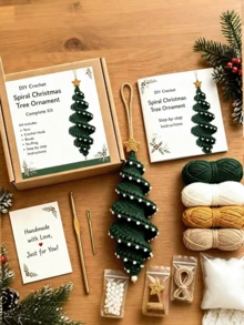 1 Set DIY Crochet Snowman Spiral Decoration Kit, 3D Christmas Hanging Ornament, Handmade Window, Porch, Wall And Holiday Tree Decor, Suitable For Beginners, Soft Yarn Handmade Kit - Christmas Ornament - View 11