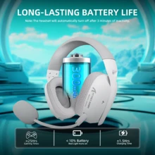 ATTACK SHARK L80PRO Wireless Gaming Headset Lightseed Tech Built-In + Detachable Dual Microphone Lightweight Headset Triple Mode Connection (2.4GHz USB C&A Receiver/Bluetooth/Wired) Compatible With PS4, PC, Switch, Win - View 6