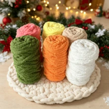 CLSUPER 35oz/1000g Chunky Chenille Yarn, Extra Large Thick Handmade Knitting Yarn, Soft Washable DIY Crochet Yarn, Suitable For Blankets, Pillows, Scarves, Ideal For Beginners' Craft Projects - Multicolor - View 6