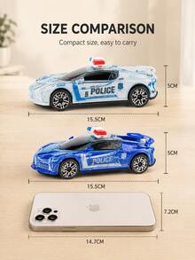 1pc Children's Electric Light & Sound Car Toy, Rotatable Battery Powered Toy Vehicle, Suitable For Boys & Girls, Birthday Gift, Blue/Black/White - Sound and Light  Car - View 4